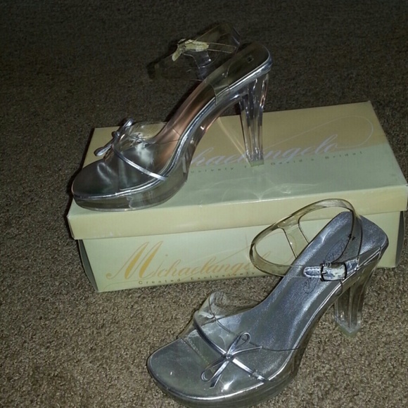 David's Bridal Shoes - Clear high heels size 5