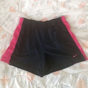Nike black and hot pink workout shorts