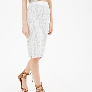 Floral Lace Pencil Skirt