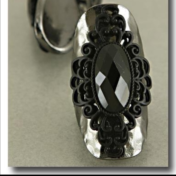 Stretch fashion ring in grey and black