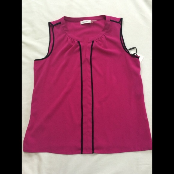 Sleeveless Colorblock Piping Blouse - Picture 2 of 4