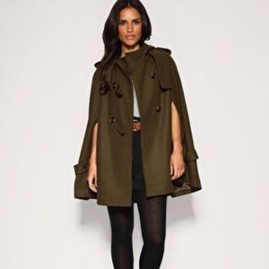 Hooded military style cape