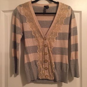 Anthropologie Rugby and Lace Cardigan