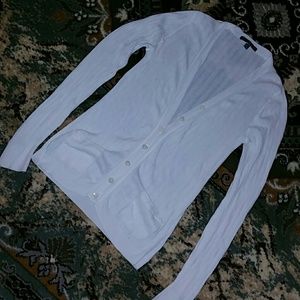 Soft white ribbed button down sweater