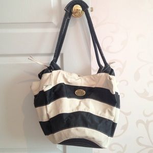 B&W stripe Large handbag