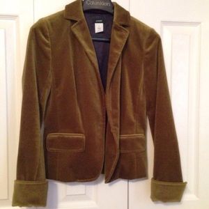 J Crew Petites ecole velvet blazer in golden moss