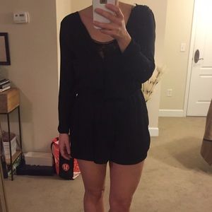 Zara Black Romper with Lace