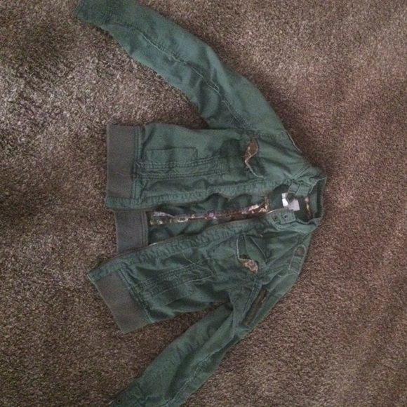 green Jean jacket