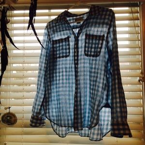 RL DENIM SUPPLY // Lightweight Blue Plaid Shirt