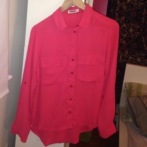 Pink Chiffon Botton Down