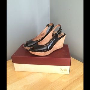 Sofft Black Wedge Heels