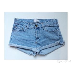 American Apparel Denim Mid Waisted Shorts