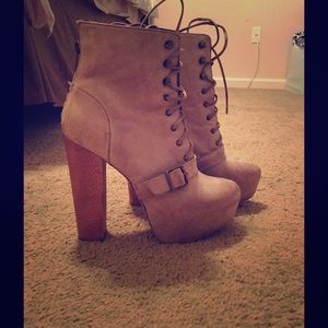 Steve Madden wooden platform booties