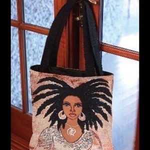 TALK TO ME TAPESTRY TOTE BAG