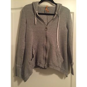 Anthropologie Grey Zip-Front Hoodie
