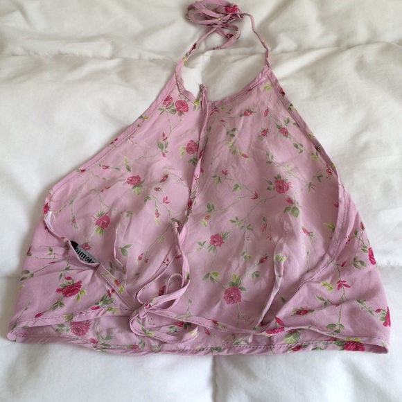 Floral high neck crop