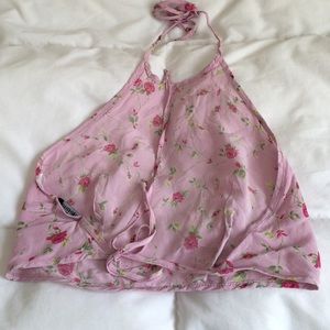 Floral high neck crop