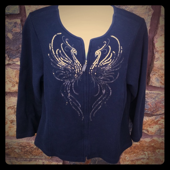 🌟HP🌟Bob Mackie BlackPeacock ziptop cinched waist