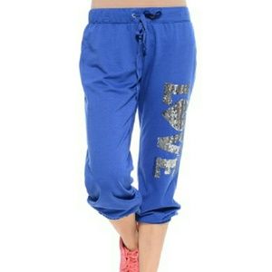NWT Royal Blue Sweat Capri's
