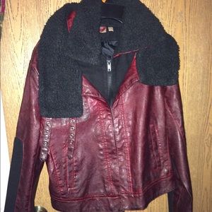 Maroon leather jacket