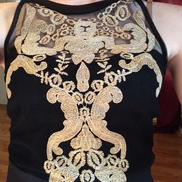 Gold and black f21 small dress