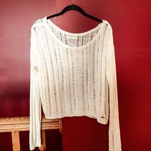 Gilly Hicks Open-Knit Sweater in Ivory (L)