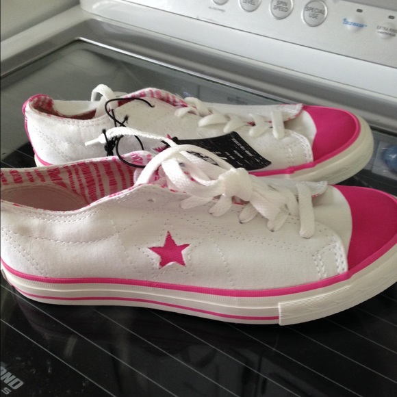 White & Pink Converse