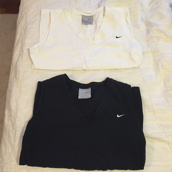 Two Nike v-necks