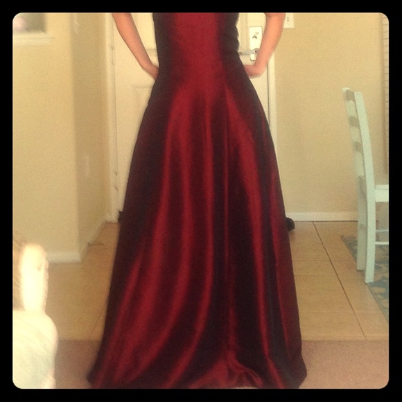 gown prom dress or bridesmaid dress in burgundy