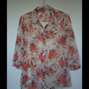 Sheer floral top