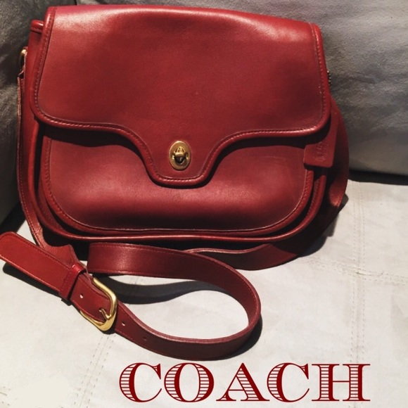 Coach Handbags - RED LEATHER VINTAGE COACH