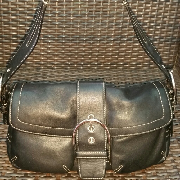 Authentic leather coach hobo.