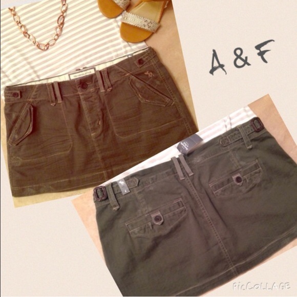 NWT Abercrombie Distressed military mini skirt