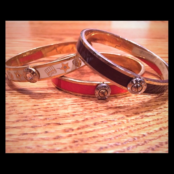 Henri Bendel Petite Enamel Hinge Bangle, Set of 3!