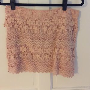 Blush pink lace mini