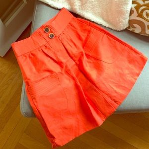 Bright orange J. Crew skirt for spring!