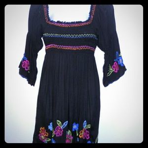 Embroidered Hippie Chic Dress