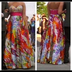 Multi-colored prom dress, size four to six