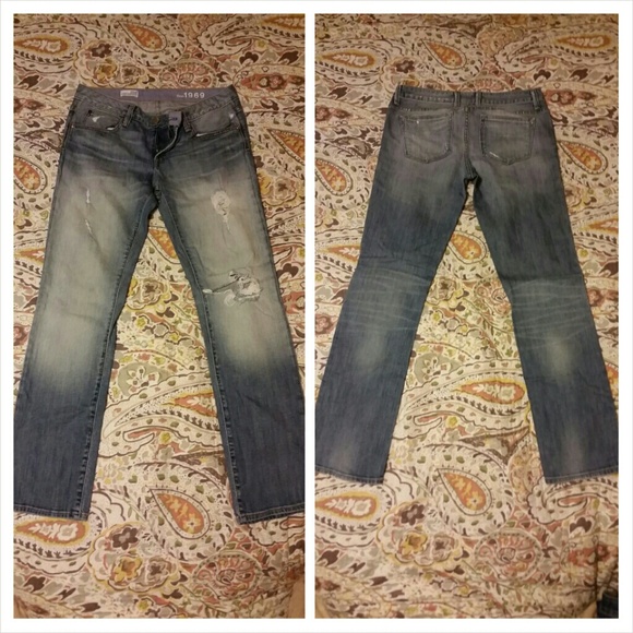 Gap Easy Straight Destructed Jeans sz:4/27