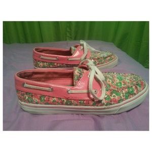 Pink and Green Sperry's