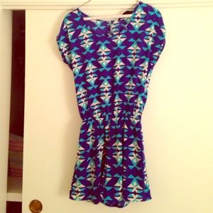 Blue and white romper