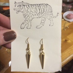 Gold spiked earrings
