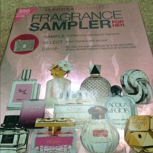 sephora fragrance sampler plus a few extras :)