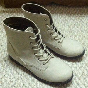 Combat boots- white/cream color
