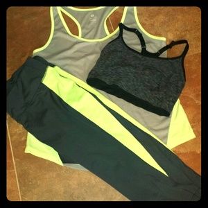 Workout clothes 3-piece set.