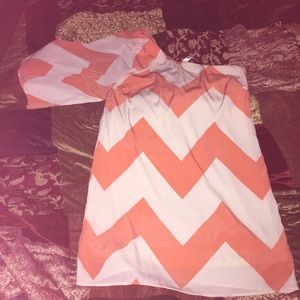 One Shoulder Chevron Dress
