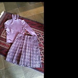 Purple pleated skirt