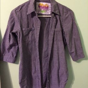 Striped button-down shirt