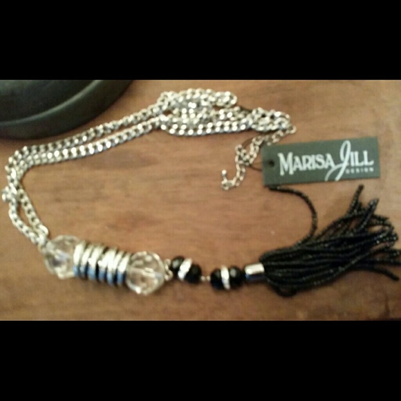 Sold-Silver and Black Seed Beaded Statement Neckl - Picture 1 of 4