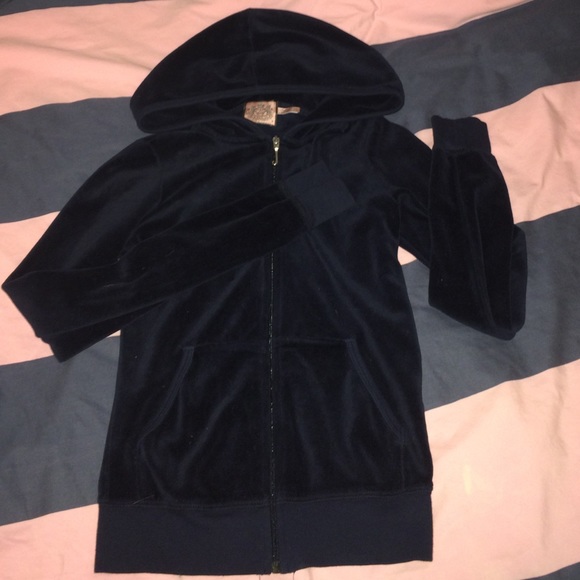 👑🎀Juicy Couture XS velour navy blue track jacket